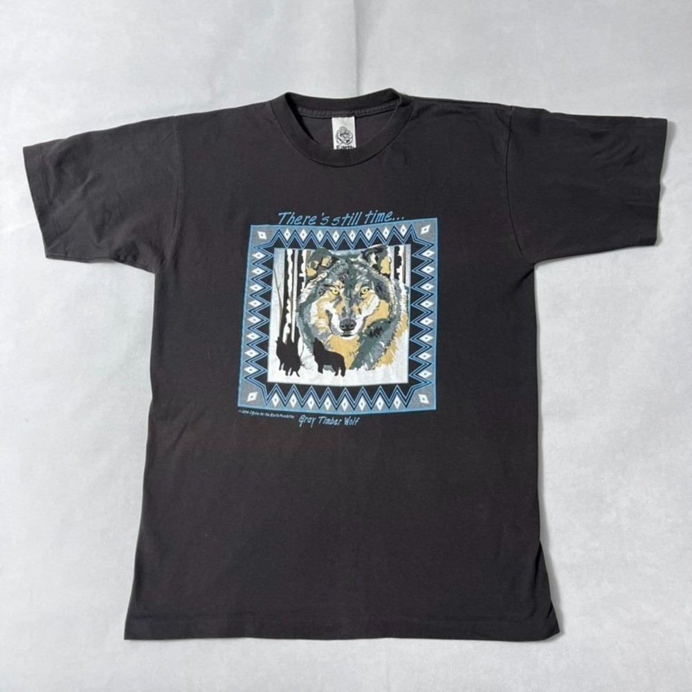 Vintage Timber Wolf T Shirt Men Large Black Single Stitch 1994 USA